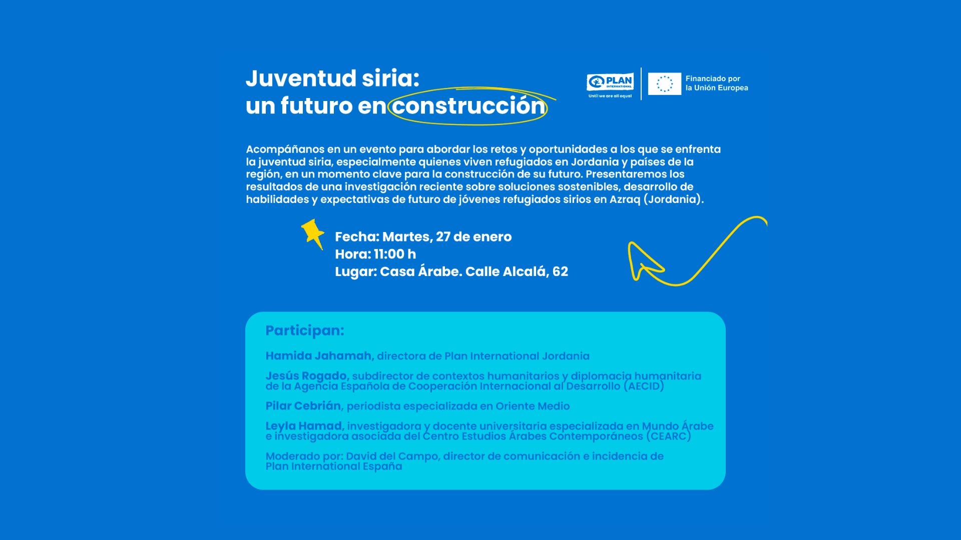 Presentación del informe de Plan Internacional Juventud siria un futuro en construcción